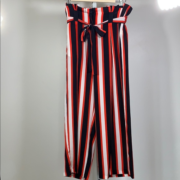 L’AGENCE Samira Stripe Paperbag Waist Pants Size 2 - Picture 5 of 13